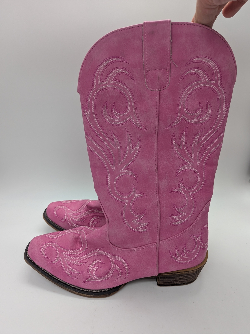 Roper Women's Pink Riley Embroidered Western Boots US 7.5 Cowgirl Nashville Boho